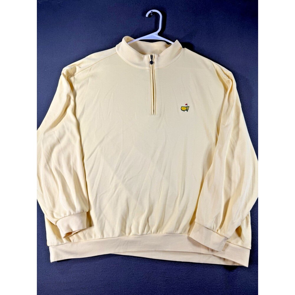 Masters Collection Quarter Zip Sweater Mens XXL Yellow Augusta Pullover